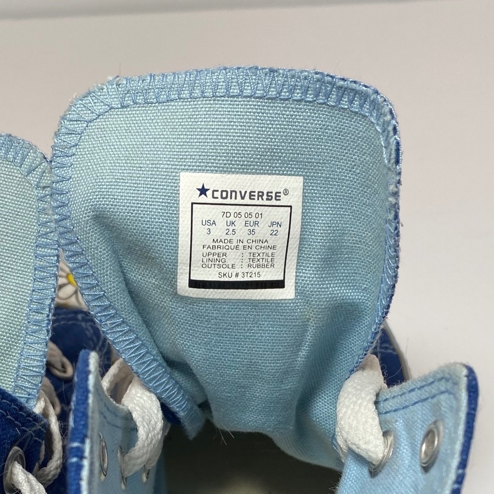 Converse High (Limited Edition) Top Blue / Daisies Size: M3/W5 Unisex - Picture 11 of 13